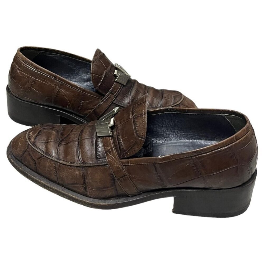 Gianni VERSACE Vintage 90s Luxury Designer Loafers Leather Dress Shoes - Picture 3 of 7